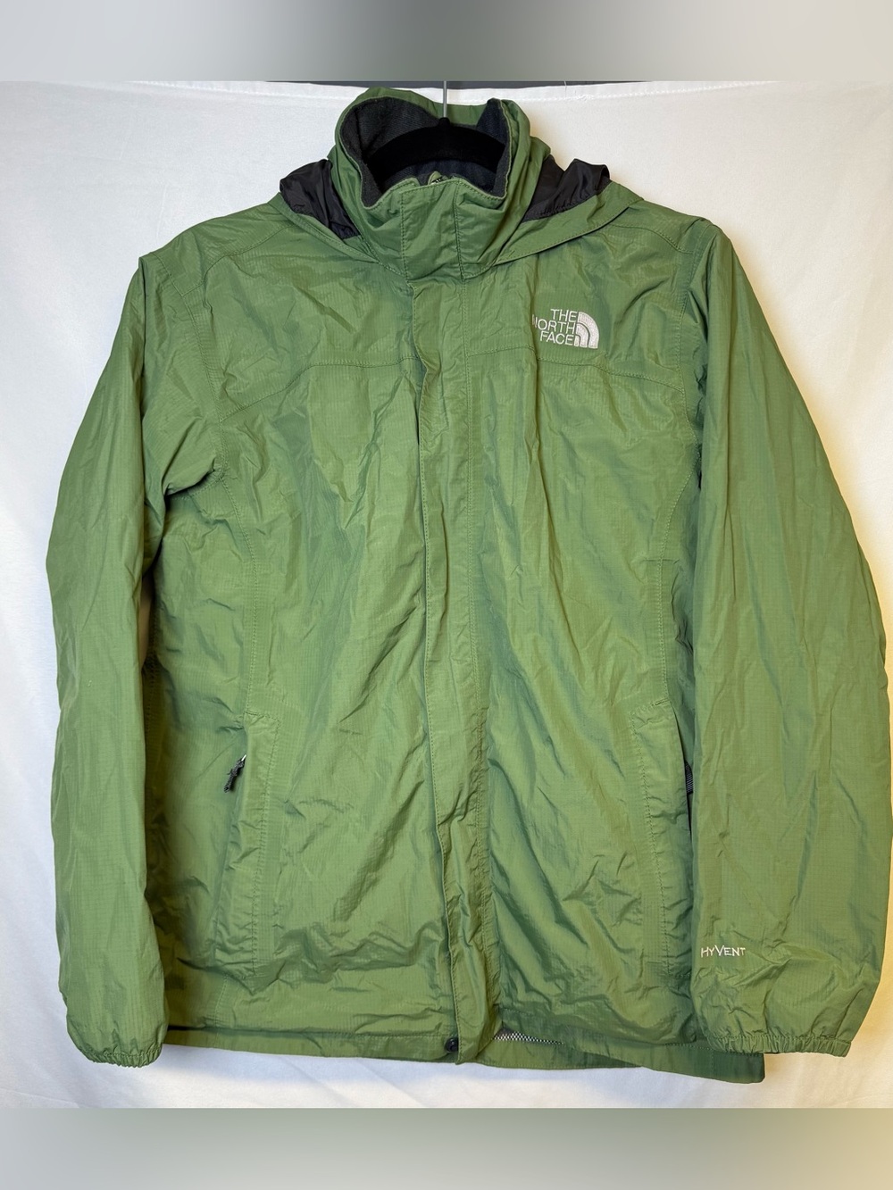 The North Face Olive Green Kids' Hooded Rain Jacket